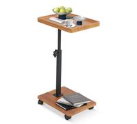 GDWD Table d'appoint avec roulettes en forme de C, petite table basse, réglable en hauteur, pivotante à 360°, avec plateau de table, table de lit, table pour ordinateur portable, table de chevet pour