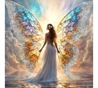 GDYEEH 5D Ailes D'ange Diamond Painting, DIY Fée Broderie Diamant Painting Complet, Pays des Rêves Art du Diamant Peinture Strass Point de Croix Painting pour Adultes Débutants Murale Décor 30x30 cm