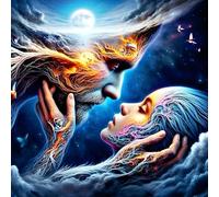 GDYEEH 5D Amoureux Fantastiques Diamant Painting Kit, DIY Univers Art du Diamant Complet Kits,Pays de Rêve Diamond Art Kits Strass Point de Croix Painting pour Adultes Débutants Maison Décor 30x30 cm