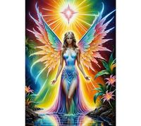 GDYEEH 5D Ange Fée Peinture Diamant Painting Kit, DIY Fantaisie Art du Diamant Complet Kits, Pays des Rêves Diamond Art Strass Point de Croix Painting pour Adultes Débutants Maison Décor 30X40cm