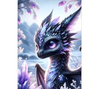 GDYEEH 5D Dragon de Glace Diamond Painting, DIY Broderie Diamant Painting Complet,Pays des Rêves Art du Diamant Peinture Strass Point de Croix Painting pour Adultes Débutants Murale Décor 30x40 cm