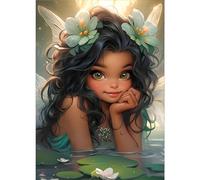 GDYEEH 5D Fille Ange Diamond Painting, DIY Fleurs Broderie Diamant Painting Complet, Pays des Rêves Art du Diamant Peinture Strass Point de Croix Painting pour Adultes Débutants Murale Décor 30x40 cm