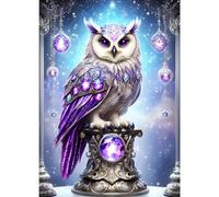 GDYEEH 5D Hibou Noble Diamant Painting Kit, DIY Aristocratic Owl Art du Diamant Complet Kits, Ciel étoilé Diamond Art Kits Strass Point de Croix Painting pour Adultes Débutants Maison Décor 30x40 cm