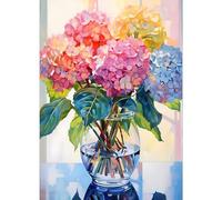 GDYEEH 5D Hortensia Diamond Painting, DIY Fleurs Colorées Broderie Diamant Painting Complet, Art du Diamant Peinture Strass Point de Croix Painting pour Adultes Débutants Murale Décor 30x40 cm