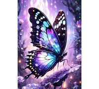 GDYEEH 5D Papillon Fantasy Peinture Diamant Painting Kit, DIY Fleurs Art du Diamant Complet Kits, Dreamland Diamond Art Kits Strass Point de Croix Painting pour Adultes Débutants Maison Décor 30x40cm