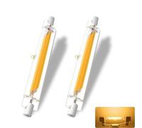 GDYOD Ampoule R7S LED 118mm Dimmable 20w, R7S LED 118mm Haute Lumière COB Remplacer Lampe Halogène 150W 200W, Blanc Chaud 3000K,2000LM, Éclairage à Faisceau 360°, Pack de 2