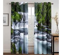 GDYRYD 3D Paysage Artistique en Cascade Rideau Occultant Rideaux Isolants L 55 X H 140 cm Rideau De Fenêtre Phonique en Polyester pour Chambre d'enfant Cuisine Salon Décoration