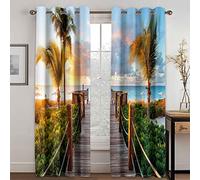 GDYRYD Lot De 2 Rideau Chambre Enfant Garcon Fille 3D Impression Magnifique Lac De Jardin Motif Rideaux Occultants Thermiques Isolants À Oeillets Décoration De Fenêtre pour Salon L 110 X H 210 cm