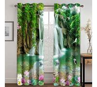 GDYRYD Rideau Salon Occultant Moderne 3D Imprimé Magnifique Cygne en Cascade De Jardin Motif Rideaux À Oeillets Lot De 2 L 100 X H 214 cm Rideau Chambre Enfant Fille Garcon Isolant Thermique Anti Cha