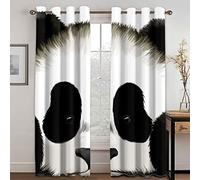 GDYRYD Rideaux Et Draperies Intérieurs 3D Panda De Dessin Animé Mignon Motif Rideau Occultant Thermiques pour Chambre Salon Moderne Lot De 2 Rideaux Décoration De Fenêtre À Oeillets L 100 X H 214 cm