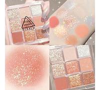 GDZTBS Fard À Paupières 9 Couleurs, Palette D'ombre À Paupières Mates Set De Paupières Brillante Paillettes Cosmétique Oculaire Étanche pour Femme, Fille