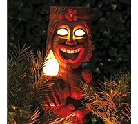 GDZTBS Lumière Tiki À LED À Énergie Solaire, Ornements De Figurine Totem Decoration Légère du Jardin LED Artisanat pour Porch Lawn Trail