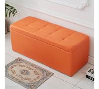 ge Banc ottoman de 100 cm avec rangement, siège d'entrée rembourré et repose-pieds élégant, parfait pour chambre à coucher ou salon, solution de rangement peu encombrante
