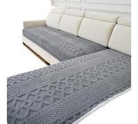 ge Housse de canapé en polaire pour chiens et chats - Couverture antidérapante en peluche pour meubles (gris, 91,4 x 91,4 cm, accoudoir dossier)