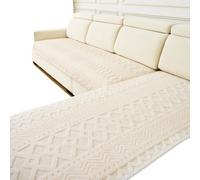 ge Housse de canapé polaire pour chiens et chats - Couverture antidérapante en peluche pour animaux de compagnie - Protection des meubles (ivoire, 109,2 x 239,8 cm, rectangulaire)