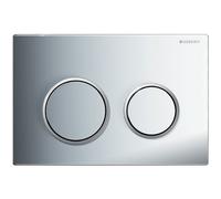 Geberit Omega20 - Plaque de commande pour WC avec pour chasses d'eau à 2 volumes chrome ultra brillant / finition satin chromé/chrome ultra brillant
