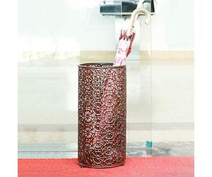 GE Porte-parapluie en métal et porte-cannes - Support rustique autonome avec crochets pour décoration de bureau, rangement de canne et panier à courrier - Élégant nizer pour entrée