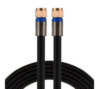 GE RG6 33531 Câble coaxial 7,6 m Connecteurs de Type F Câble coaxial Quadruple blindé numérique 3 GHz Adapté pour antenne TV, DVR, magnétoscope, Satellite, décodeur de câble, Home Cinéma Noir