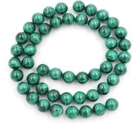 GE10-10 Lot de 2 fils de perles rondes de guérison en malachite verte naturelle de 10 mm (68 à 74 pièces) pour la fabrication de bijoux