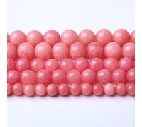 GE6-S2065 Lot de 72 perles rondes en jade rose naturel en calcédoine rhodochrosite pour la fabrication de bijoux et bracelets 81,3 cm 2 brins