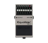 Pédale Equalizer GE-7 BOSS, une pédale d'EQ compacte à sept curseurs de réglages de fréquences