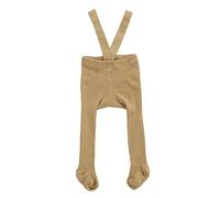 Geagodelia Collant pour petite fille, couleur unie, 0 - 3 ans, taille haute avec collants avec bretelles pour nouveau-né 8 couleurs (café, 1 - 2 ans)