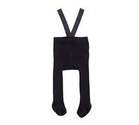 Geagodelia Collant pour petite fille, couleur unie, 0 - 3 ans, taille haute avec collants avec bretelles pour nouveau-né 8 couleurs (noir, 1 - 2 ans)
