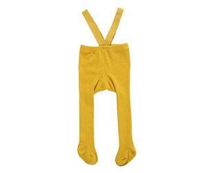 Geagodelia Collant pour petite fille, couleur unie, 0 - 3 ans, taille haute avec collants avec bretelles pour nouveau-né 8 couleurs (jaune clair, 0 - 1 ans)