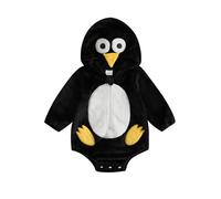 Geagodelia Costume Bébé Animaux Body Pingouin/Koala/Vache Zippé Mignon | Déguisement Halloween Automne Nouveau-Né Garçon Fille (Pingouin, 3-6 Mois)