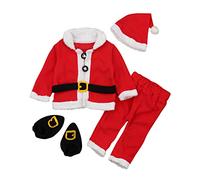 Geagodelia Ensemble de pyjama de Noël pour bébé Mon premier Noël avec barboteuse à manches longues et pantalon Motif Père Noël pour bébés enfants, Cosplay Père, 2- 3 ans