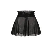Geagodelia Mini jupe en maille pour femme - Taille haute - Couleur unie - Jupe transparente - Jupe de plage - Jupe voile transparent, Noir , 44