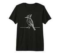 Geai Bleu à crête Linéaire Ornithologue T-Shirt Haut de Gamme