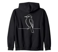 Geai Bleu Art linéaire Ornithologue Sweat à Capuche