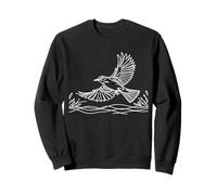 Geai Bleu Art linéaire Ornithologue Sweatshirt