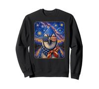 Geai Bleu Portant des Lunettes Drapeau américain Sweatshirt