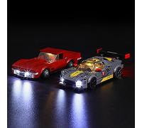 GEAMENT Jeu De Lumières Compatible avec Lego Chevrolet Corvette C8.R Race Car et 1968 CC - Kit D'éclairage LED pour Speed Champions 76903 (Modèle de Bloc Non Inclus)