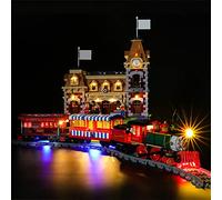 GEAMENT Jeu De Lumières Compatible avec Lego Disney Train et Gare (Disney Train and Station) - Kit D'éclairage LED pour Powered UP 71044 (Modèle de Bloc Non Inclus)