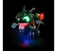 GEAMENT Jeu De Lumières Compatible avec Lego Dragons : Krokmou (Toothless) Icons 10375 (Modèle de Bloc Non Inclus)