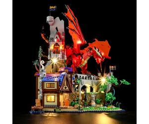 GEAMENT Jeu De Lumières Compatible avec Lego Dungeons & Dragons : l’Histoire du Dragon Rouge (Red Dragon's Tale) Ideas 21348 (Modèle de Bloc Non Inclus)
