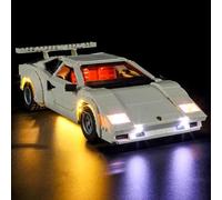 GEAMENT Jeu De Lumières Compatible avec Lego Lamborghini Countach 5000 Quattrovalvole - Kit D'éclairage LED pour Icons 10337 (Modèle de Bloc Non Inclus)
