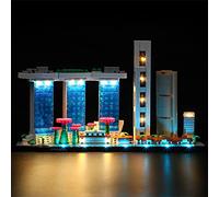 GEAMENT Jeu De Lumières Compatible avec Lego Singapore Skyline - Kit D'éclairage LED pour Architecture 21057 (Modèle de Bloc Non Inclus)