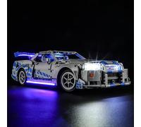 GEAMENT Jeu De Lumières Compatible avec Lego Voiture Nissan Skyline GT-R (R34) 2 Fast 2 Furious Technic 42210 (Modèle de Bloc Non Inclus)