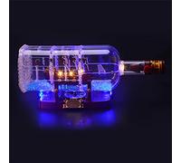 GEAMENT Jeu De Lumières pour Bateau en Bouteille (Ship in a Bottle) - Kit D'éclairage LED Compatible avec Lego Ideas 92177 21313 (Modèle de Bloc Non Inclus)