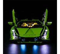 GEAMENT Jeu De Lumières pour Lamborghini Sián FKP 37 Modèle en Blocs De Construction - Kit D'éclairage LED Compatible avec Lego Technic 42115 (Modèle de Bloc Non Inclus)
