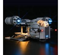 GEAMENT Jeu De Lumières pour Star Wars: The Mandalorian The Razor Crest (Chasseur de Primes,Bounty Hunter Transport) - Kit D'éclairage LED Compatible avec Lego 75292 (Modèle de Bloc Non Inclus)