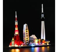 GEAMENT Jeu De Lumières pour Tokyo Modèle en Blocs De Construction - Kit D'éclairage LED Compatible avec Lego Architecture 21051 (Modèle de Bloc Non Inclus)