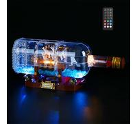 GEAMENT Jeu De Lumières (Télécommande) Compatible avec Lego Bateau en Bouteille - Kit D'éclairage LED pour Ideas 21313 (Modèle de Bloc Non Inclus)