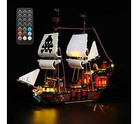 GEAMENT Jeu De Lumières (Télécommande) Compatible avec Lego Bateau Pirate (Pirate Ship) - Kit D'éclairage LED pour Creator 31109 (Modèle de Bloc Non Inclus)