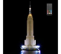 GEAMENT Jeu De Lumières (Télécommande) Compatible avec Lego L’Empire State Building - Kit D'éclairage LED pour Architecture 21046 (Modèle de Bloc Non Inclus)