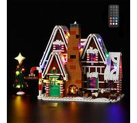 GEAMENT Jeu De Lumières (Télécommande) Compatible avec Lego La Maison en Pain d'épices (Gingerbread House) - Kit D'éclairage LED pour Creator 10267 (Modèle de Bloc Non Inclus)